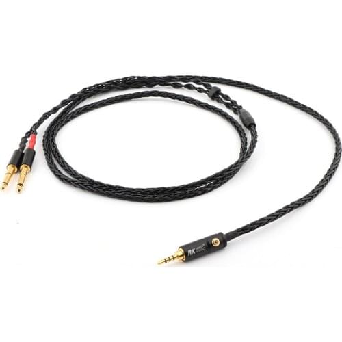 Preffair 8 Cores 2.5/3.5mm/4.4mm Balanced Upgrade Cable for Meze 99 Classics T1P T5P t1 d8000 MDR-Z7 D600 D7100 Headphone