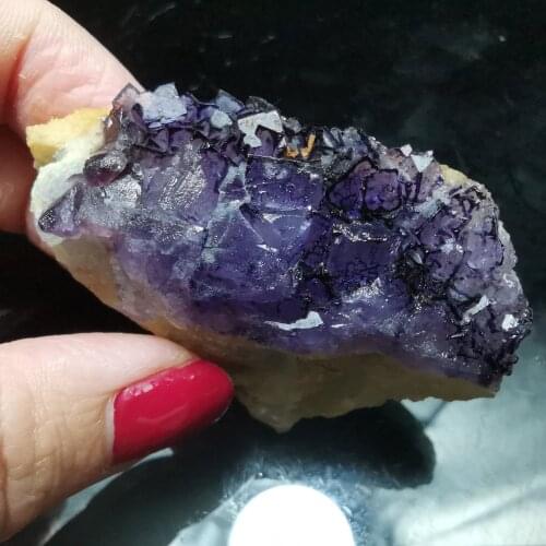 54gNatural rare purple fluorite mineral specimen HEALING CRYSTAL QUARTZ GEM