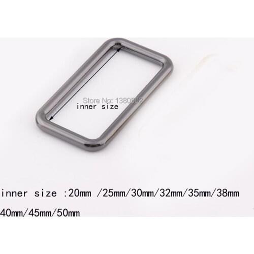 8pcs/lot Black Color Metal 20/25/30/32/35/38/40/45/50mm Rectangle Buckle For belt webbing accessories