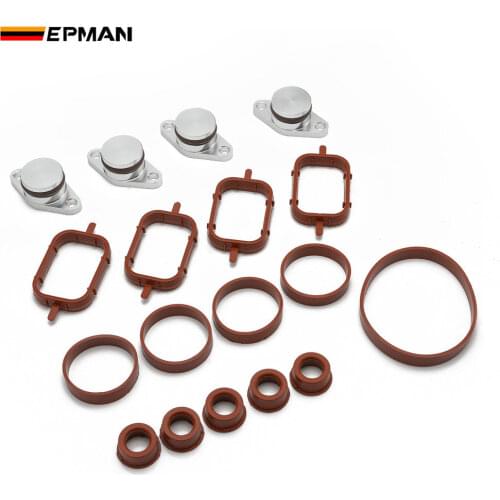 EPMAN 4 x 22mm Aluminium Swirl Flap Removal Repair Kit W Gaskets For BMW E46 E39 E90 E39 / E60 / E61 Intake Manifold TKYD821A