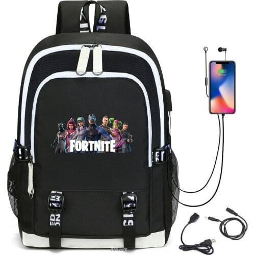 FORTNITE Oxford cloth student bag Teenager Outdoor travel backpack USB Charging schoolbag Large capacity backpack mochila