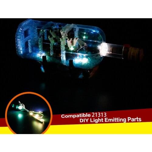 Compatible with 21313 Bottle Boat LED Lighting DIY Building Block Luminous Parts 16051