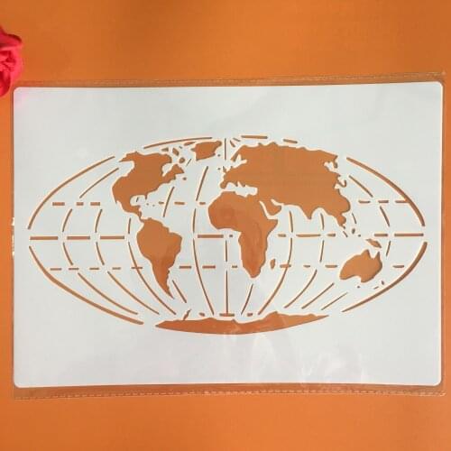 A4 29 *21cm world map DIY Stencils Wall Painting Scrapbook Coloring Embossing Album Decorative Paper Card Template,wall