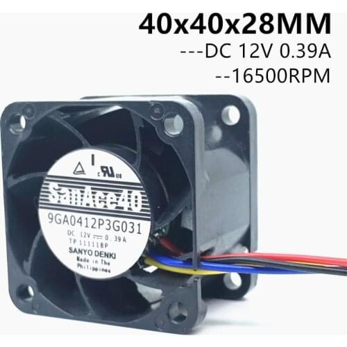 New San Ace 40mm 4cm Server Fan 4028 40X40X28mm 9GA0412P3G031 Server Case Cooling Fan 12V 0.39A Cooling Fan 16500RPM 4PIN