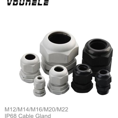Warerproof Plastic Nylon Cable Gland IP68 M12*1.5 M14 M16 M18 M20 M22 CE Cable Wires Connector Cable Glen Retaining Head