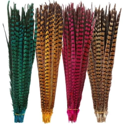 Colorful Ringneck Pheasant Feathers for Decoration 40-45CM 16-18" Craft Pheasant Feather Decor Carnaval Assesoires Plume Holiday