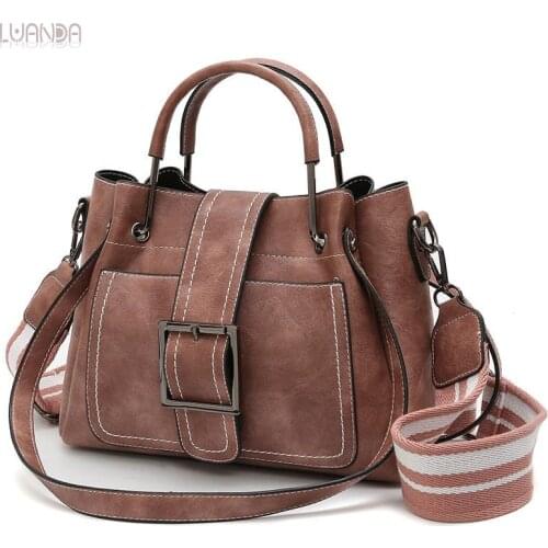 Women Brown classic Girl Lady Shoulder Fashion Female Pu Tote Wild 2020 Vintage Famous Brand crossbady Handbag Bag Leather Bags