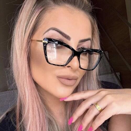 2019 Brand Elegant Lady Cat Eye Glases Fashion Crystal Spring Leg Clear Glasses Optical Frame Eyewear armacao de oculos feminino