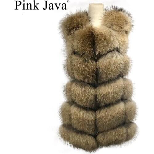Ppink java QC19117 women fur vest real raccoon fur vest natural fur jacket new arrival hot sale fashion fur coat
