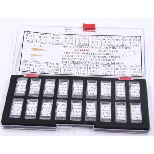 Gold Color AC-6016G High End Diamond Cut Dolphin Watch Hand Set for Watch Repair Free Shipping