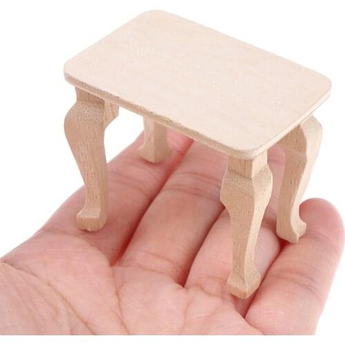 1pcs 1:12 Dollhouse DIY Mini Wooden Table Doll House Decor Miniature Accessories Dollhouse Decor Accessories