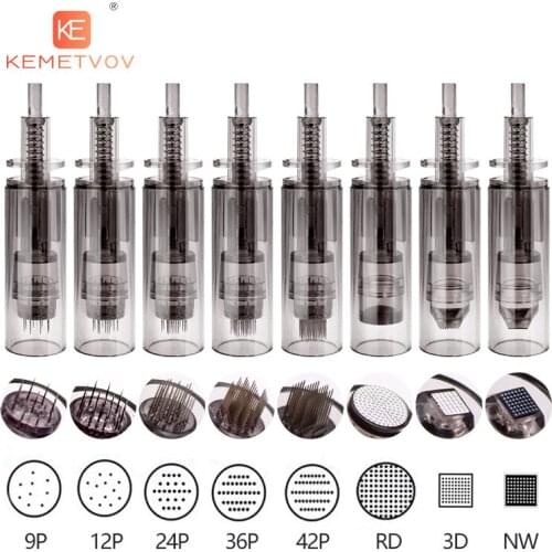 10pcs Derma Tool Bayonet Needles Cartridge For Dr pen A7 Nano/9 pin/12 pin/36 pin/42 pin Micro Needle Replacement Head