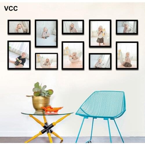 10 Pcs Classic Wood Photo Frame For Wall Hanging Home Decor Photo Wall Wedding Couple Recommendation Wooden Pictures Frames