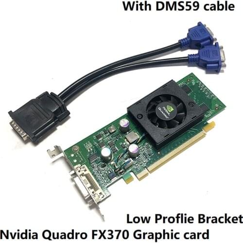 100% Work Original nVidia Quadro FX370 LP 256M PCI-E Professional Graphic Card Warranty 1years FX 370 with DMS-59 to 2x VGA card