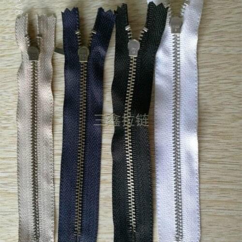100 Pcs/lot Most Free Shipping Ykk Metal Zipper Black/white/blue Close End for Bag Boot Pocket Sewing Accessories Wholesale