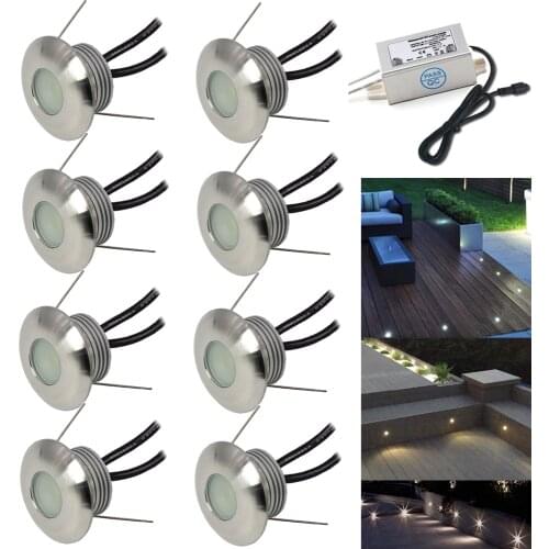 12V Deck Light Outdoor Led Underground Light IP67 Garden Terrace Floor Light 1W Stair Pathway Ground Buried Light with Driver