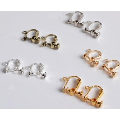 20pcs/lot 12*12MM screw ear clip No pierced ear clip stud earrings Jewelry Findings Wholesale DIY accessories accessories