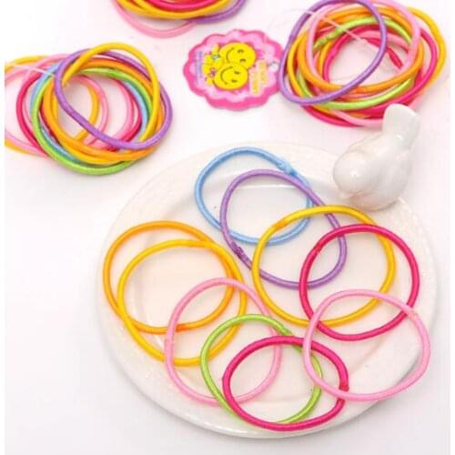 200pcs High Qaulity 3cm Colorful Rubber Bands Kids Girl Child High Elastic Hair Band Tie Rope Braiding Hair Style Accessories