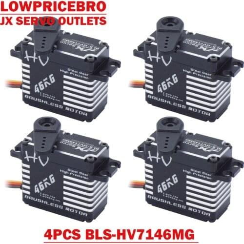 4PCS/SET JX BLS-HV7146MG 47KG Steel Gear Full CNC Aluminum Brushless Standard Servo for RC model Car Robot Truck Helicopter
