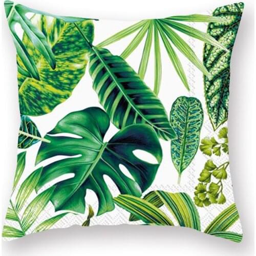 45x45cm Tropical Green Plants Throw Pillow Case Pillow Lumbar Pillow Cushion Cover Home Decoration AT111 Dropshipping