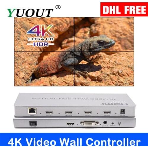 4K HDMI Video Wall Controller 2x2 HDMI+DVI RS232 HDMI With Fully-digital Processing Channel Inside