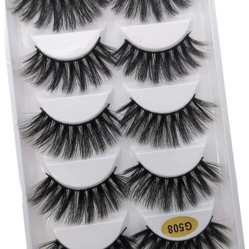 5 pairs/1box thick false eyelashes make up mink eyelashes false lashes professional dramatic mink lashes for makeup cilios 3d
