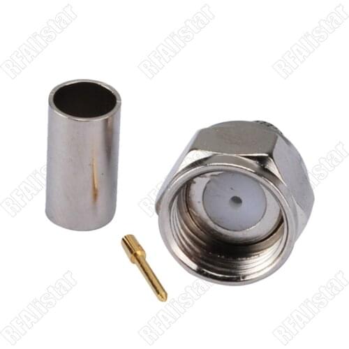 50 Pieces 75ohm F Type male Crimp plug connector for LMR195 RG58 RG400 RG142