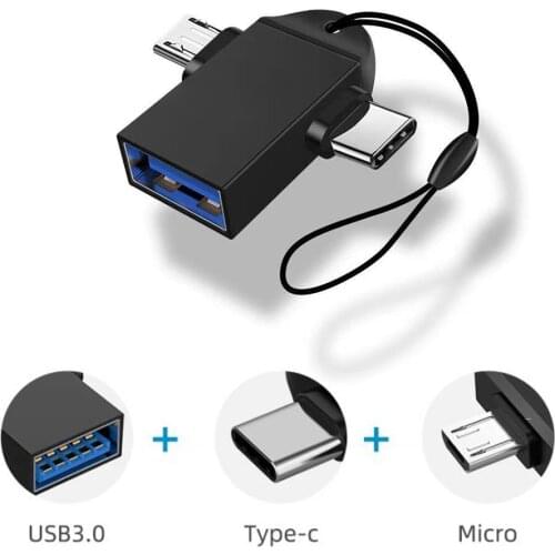 2-in-1 Type-C Micro USB OTG Adapter For Android Huawei USB 3.1 Data Transmit Converters For Tablet Hard Disk Drive Phone