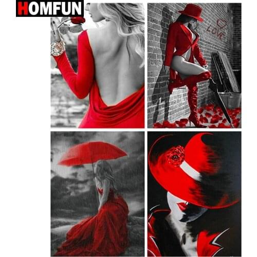 HOMFUN Full Square/Round Drill 5D DIY Diamond Painting "Beauty character" 3D Embroidery Cross Stitch 5D Home Decor Gift