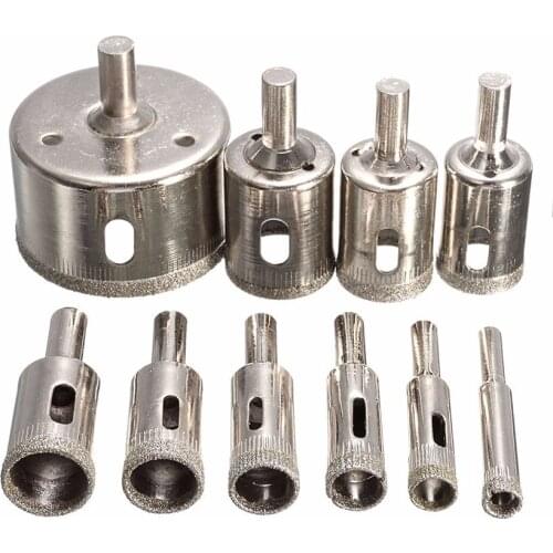 10PCS/Set 6-30mm Diamond Coated Opener Hole Saw Drill Bits for Drilling Ceramic Tile Glass Marble 6/ 8/10/12/15/16/18/20/22/30mm