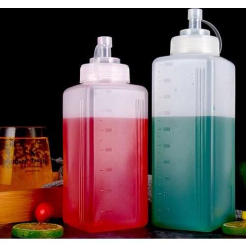 800ml/1000ml Squeeze Condiment Bottle with Lid Ketchup Mustard Hot Sauce Olive Oil Bottle Kitchen Accessories Squeeze Bottle