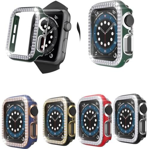 Luxury Diamond Cover Case for Apple Watch 6/5/SE 40 44MM Protector Bumper Frame Accessories for iWatch 4/3/2/1 38 42MM Protector