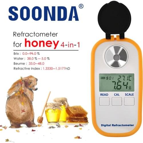 Digital Honey 0-94% Brix Refractometer Honey Baume Concentration Meter Water Content Plugging Tester Beekeepers Usage Profession