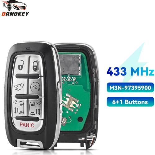 Dandkey 6+1 Buttons For Chrysler Pacifica 2017 2018 2019 2020 Voyager 2020 Proximity Smart Remote Key Fob M3N-97395900 4A Chip