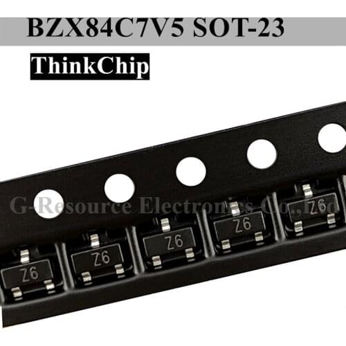 100pcs) BZX84C7V5 SOT-23 SMD Voltage Stabilized Diode 7.5V (Marking Z6)