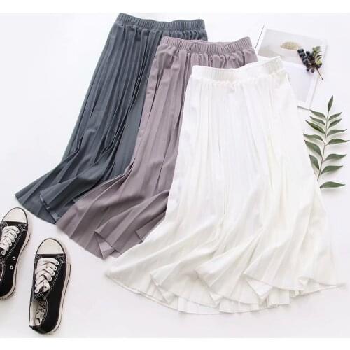 High Waist Elegant Pink Skirt Casual Clothes Faldas Jupe Femme Saia Women Midi Skirts 2021 Women Summer A-Line Pleated Skirt