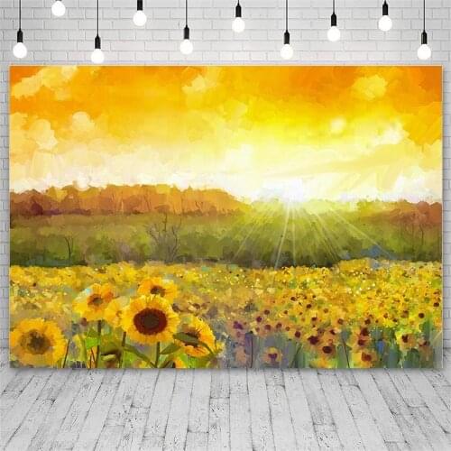 Avezano Background Birthday Party Baby Shower Sky Forest Sunflower Decoration Child Banner Backdrops For Photo Studio Photophone