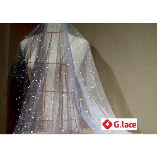 GLACE 1Y/Lot nai bead mesh fabric Bronzing LACE fabric Creative DIY clothing hight quality performance Galaxy skirt fabricTX477