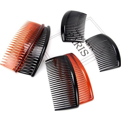 2PCS Hair Side Combs French Hair Comb Straight Teeth Hair Clip Comb Tortoise Side Comb Bridal Wedding Veil Comb Hair Accessories
