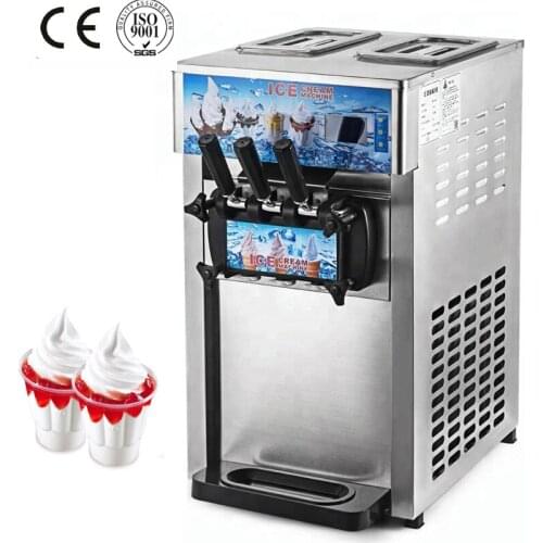 Commercial Soft Ice Cream Machine With LCD Display Ice Cream Maker Desktop Stainless Steel Ice Cream Machine Vending