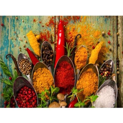 Kitchen diamond painting seasoning rhinestone embroidery cross stitch mosaic sticker decor diamond dots posters wall papers gift