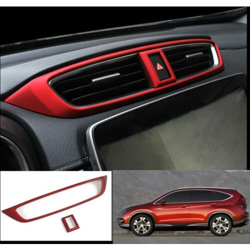 For Honda CRV 2017-2020 ABS Matte Red central console air outlet vent cover trim Car modification Auto parts