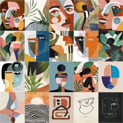 GATYZTORY DIY Pictures By Numbers Abstract Portrait Handpainted Kits Drawing Canvas Oil Painting Home Decoration Art Gift