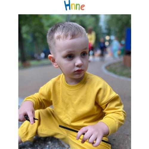 Hnne 2021 Autumn Winter New Childrens Basic Sweatshirts Solid Unisex Boys Girls Warm Pullovers Kids High Quality Tops 3-14 Years
