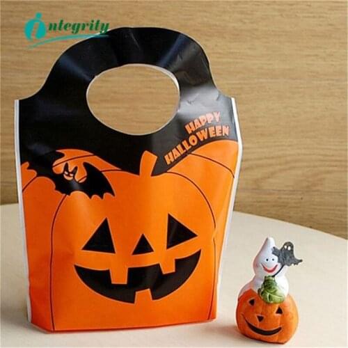 INTEGRITY 15.5*19.5*5 50pcs Halloween Easter party decoration pumpkin ghost candy bag Baking cookie home prop supplies kid gift