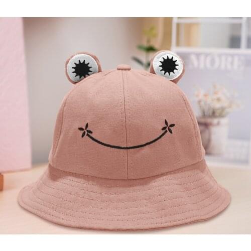Korean Cartoon Bucket Hats Adult Outdoor Leisure Wide Brimmed Sun Hat Japanese Style Big Eyes Fisherman Cap Hat Present