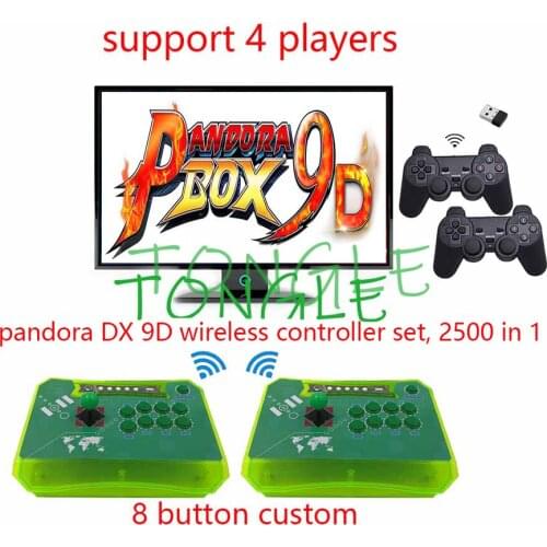Pandora Box 9D 2500 in 1 4 Players wireless controller Set wireless arcade controller and gamepad 3d mortal kombat plug and play