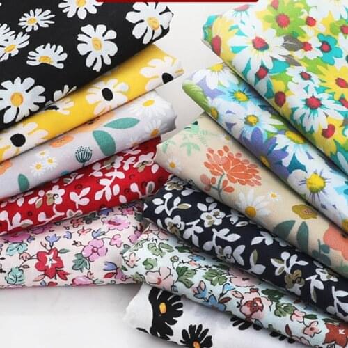 Flowers Brocade Fabrics By The Meter Floral Daisy Printed Dress Skirt for Sewing Diy 100% Cotton Fabric Princess Kids Per Meters