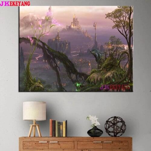 Full Square Round Diamond Embroidery DIY Diamond Painting Fantasy castle Cross Stitch kit mosaic Y4582