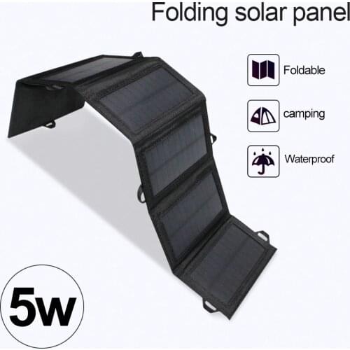 Foldable 5w USB solar panel portable solar charger waterproof mobile phone power battery charger for mini fan/smart phone